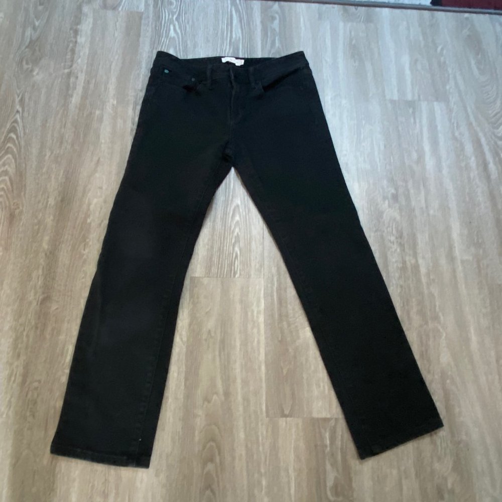 5) Tory Burch Y2K 2010s Black Low Rise Classic Tory Cropped Boot Jeans Pants…